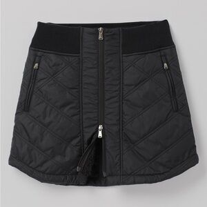prAna Esla Skirt XS Black Quilted Fleece Lined Winter Outdoor Active Travel